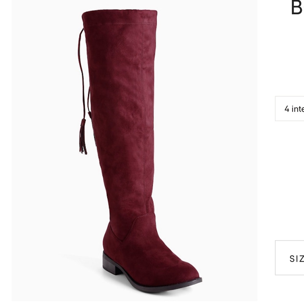 Torrid faux suede scrunch knee boots.